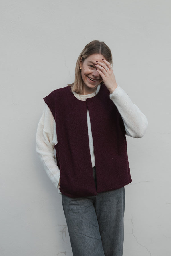 Weste aus Wolle Burgundy