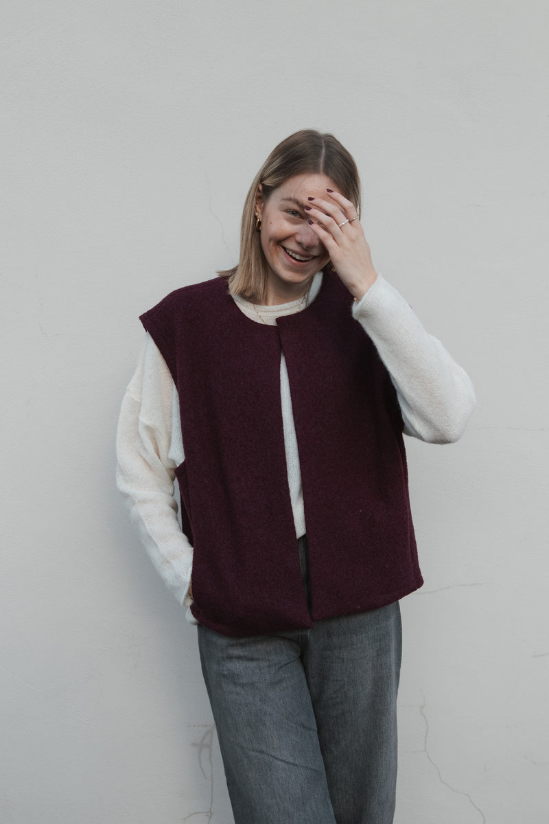 Weste aus Wolle Burgundy