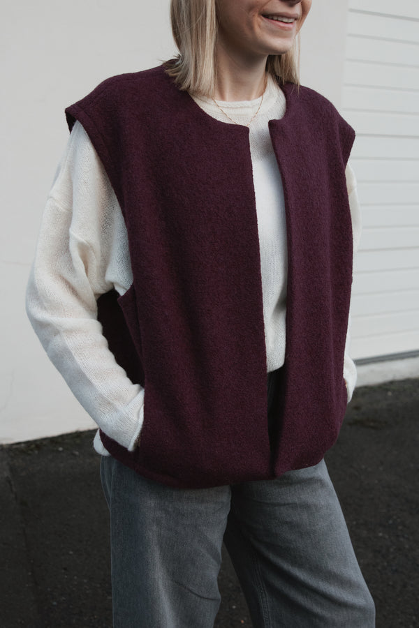 Weste aus Wolle Burgundy