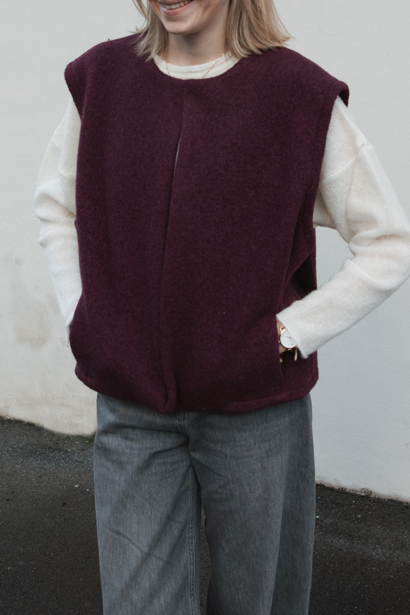 Weste aus Wolle Burgundy