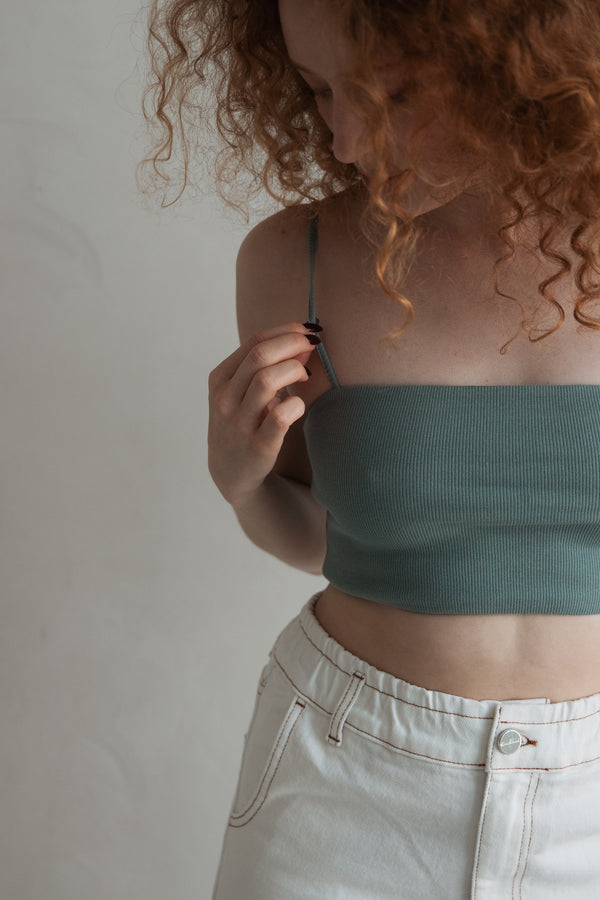 Bustier Top Made of Rib Jersey White