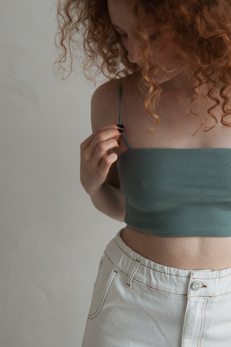 Bustier Top Made of Rib Jersey White