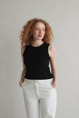 Cropped-Tanktop Black