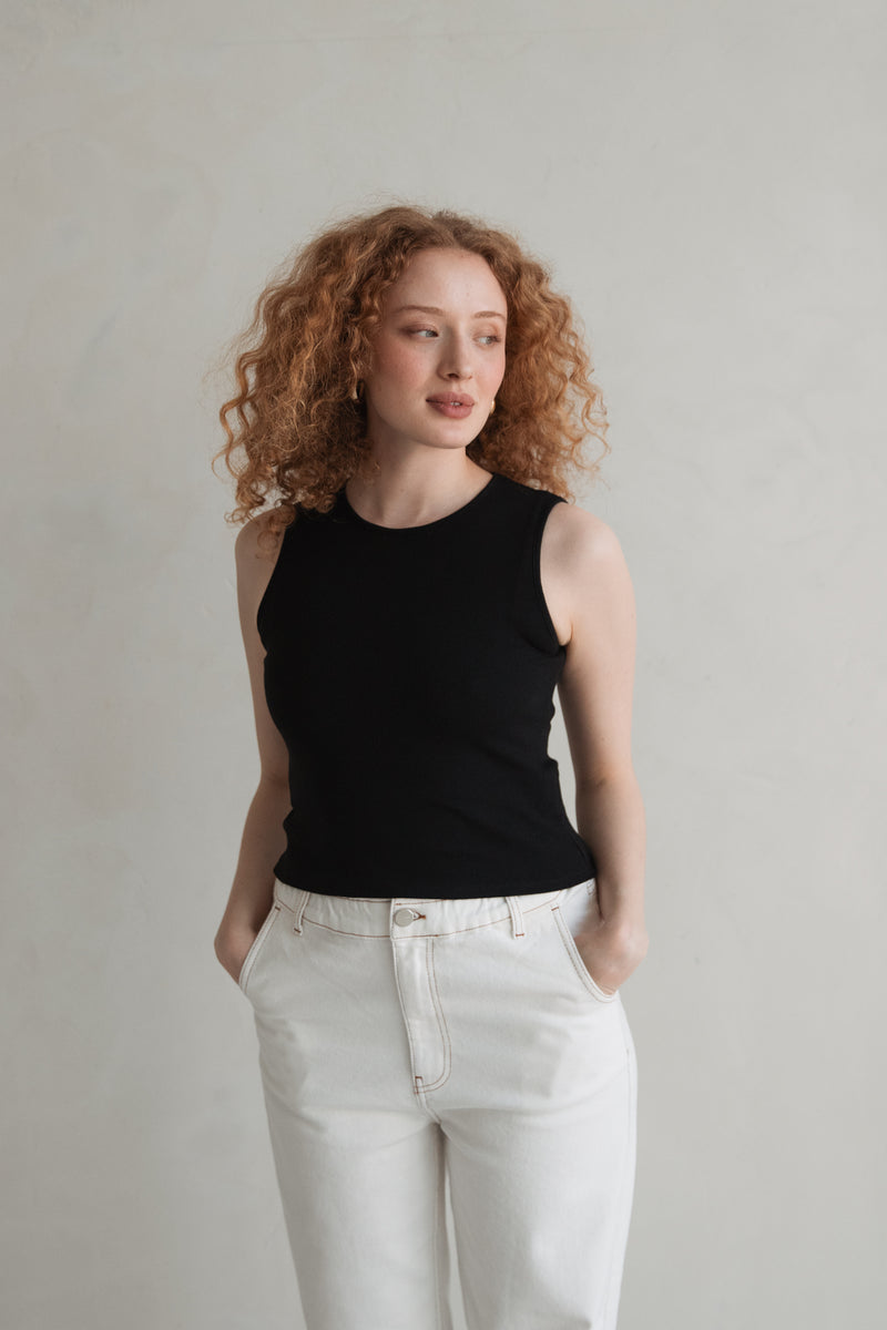Cropped-Tanktop Black