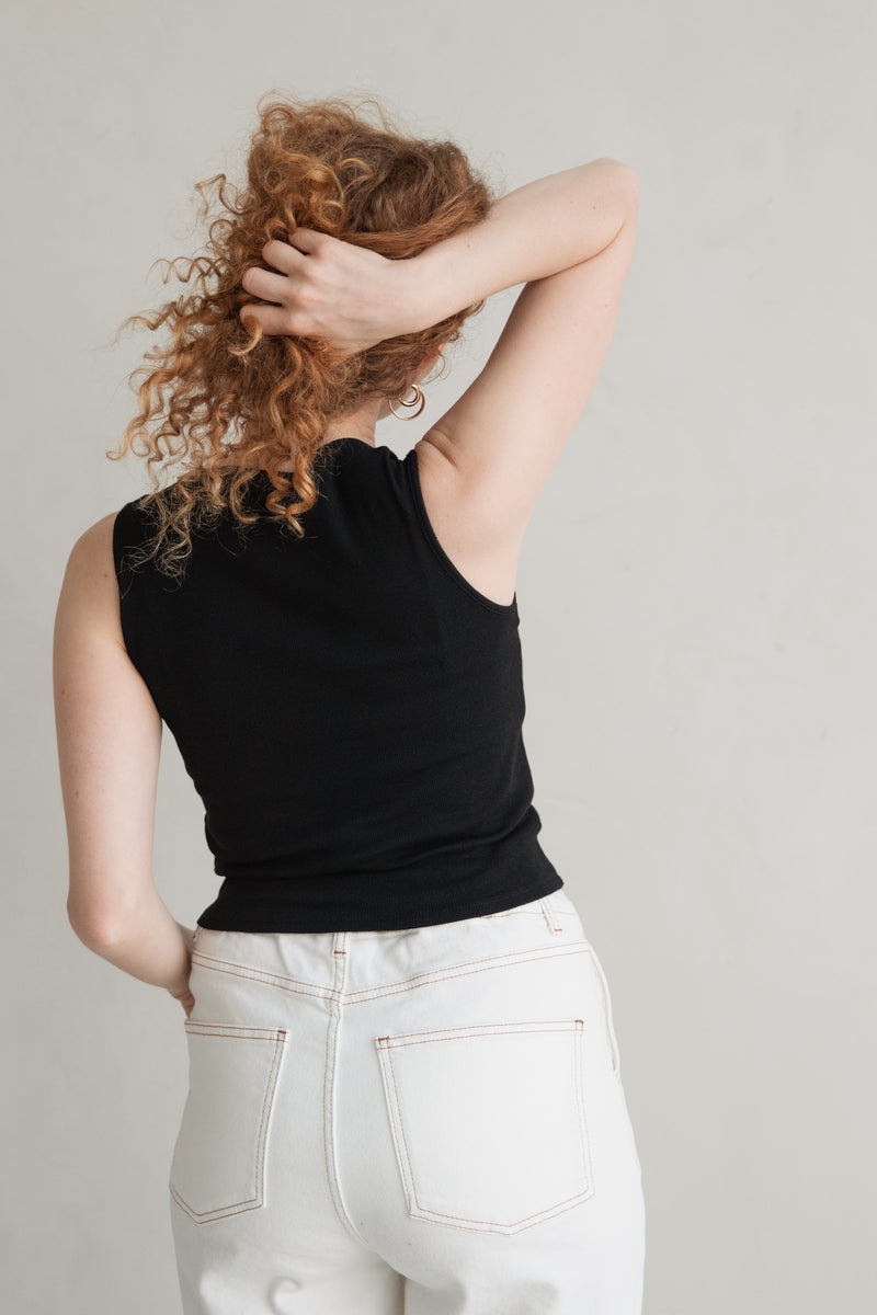 Cropped-Tanktop Black