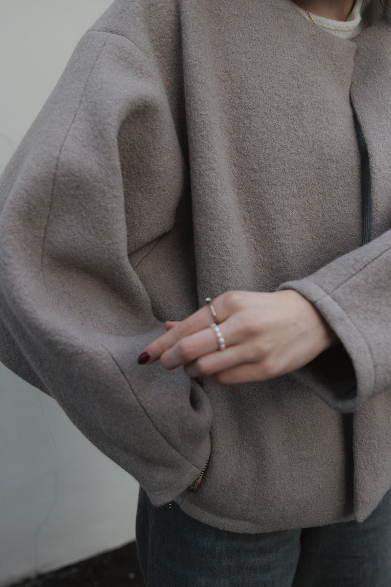 Jacke aus Wolle Sand