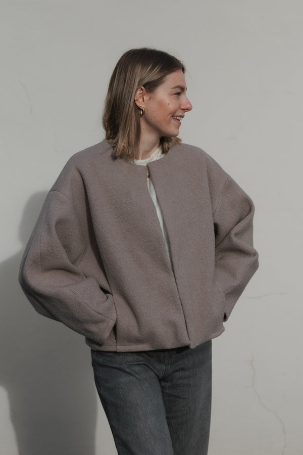 Jacke aus Wolle Sand