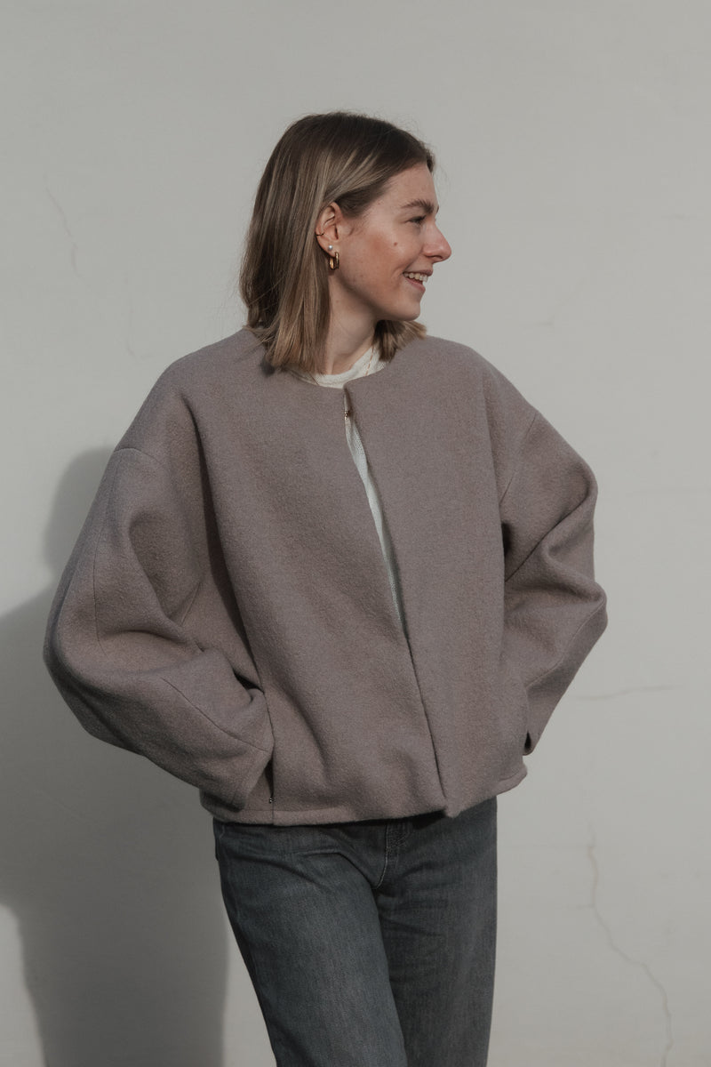 Jacke aus Wolle Sand