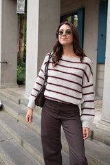 Burgundy Alpaca Blend Wrap Sweater