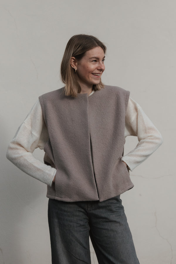 Weste aus Wolle Sand