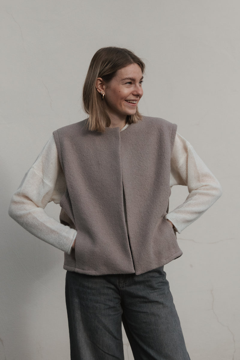 Weste aus Wolle Sand