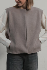 Weste aus Wolle Sand