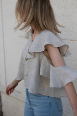 Ruffled Blouse Faded Green