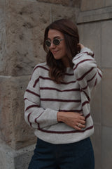 Burgundy Alpaca Blend Wrap Sweater
