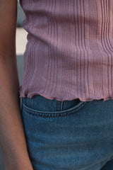 Shirt aus Rippjersey Dusty Rose