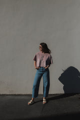 Nachhaltiges Cropped Shirt aus Nicki-Stoff in Dusty Rose – Made in Germany – Clara Himmel