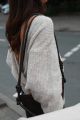 Wrap-Pullover aus Alpaka-Mix Cloudy Taupe