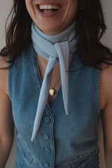 Mini-Halstuch in Light-Blue – fair produziert in Deutschland – Clara Himmel