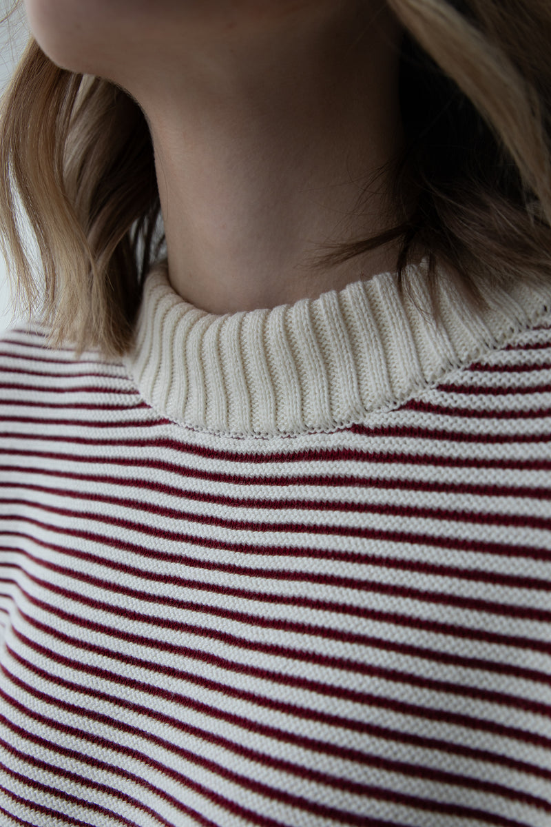Knitted sweater striped red SAILOR