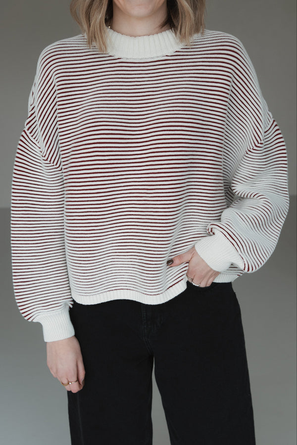 Knitted sweater striped red SAILOR