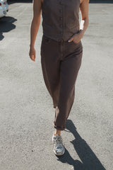 O-Shape Jeans Washed Brownie