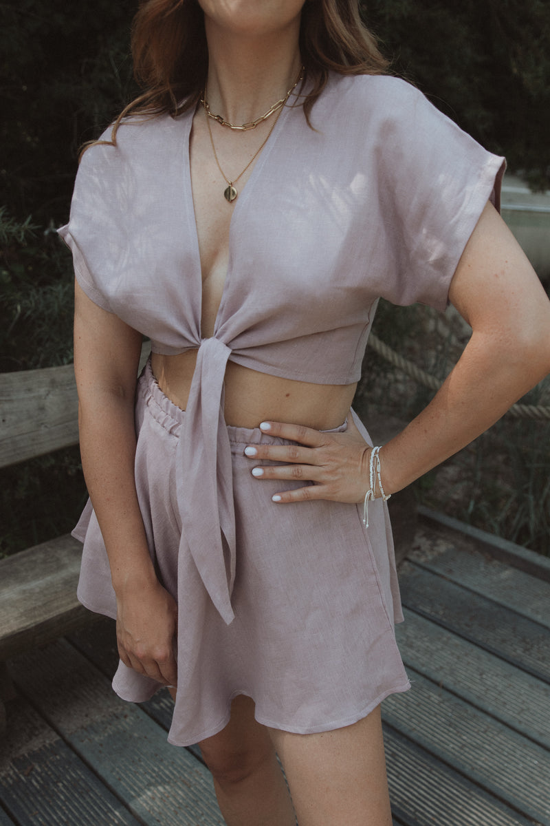 Bolero aus Leinen Soft Rose