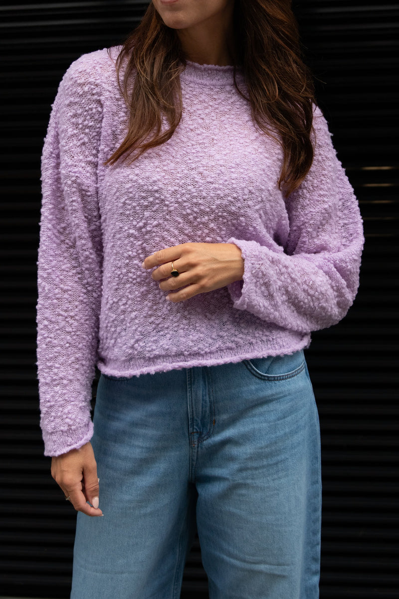 Strickpullover Bubble aus Wollmix Lilac