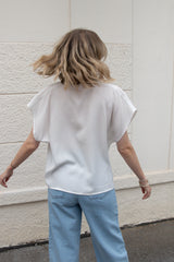 Bluse aus Lyocell Off White