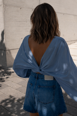 Wickelbluse Light-Blue
