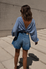 Wickelbluse Light-Blue