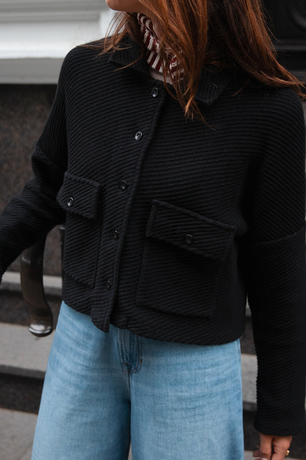 PREMIUM Knit Jacket Schwarz