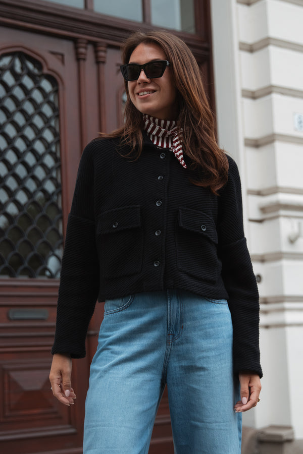 PREMIUM Knit Jacket Schwarz