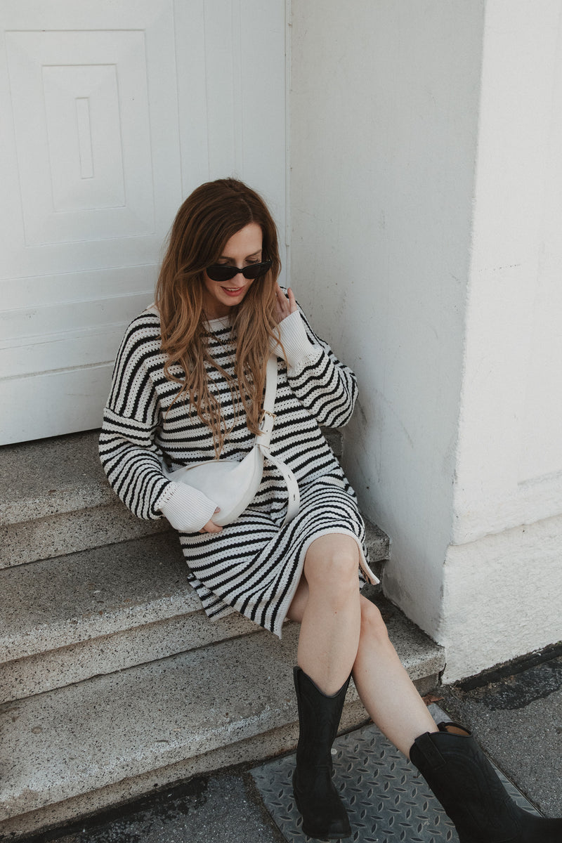 knitted dress stripes 