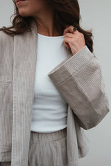 Cordjacke Taupe