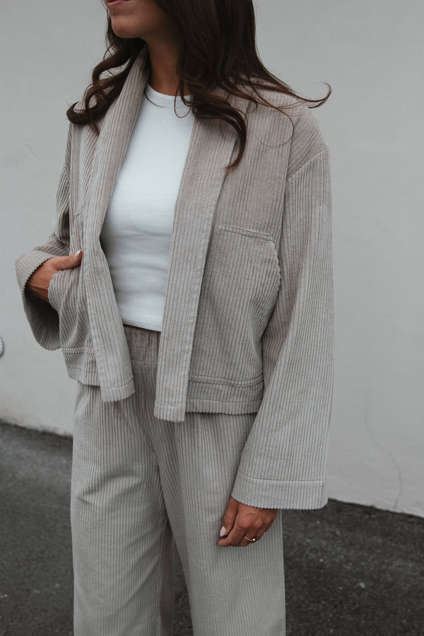 Cordjacke Taupe