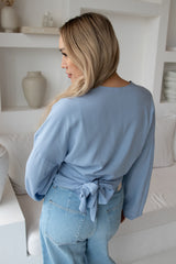 Wickelbluse Light-Blue