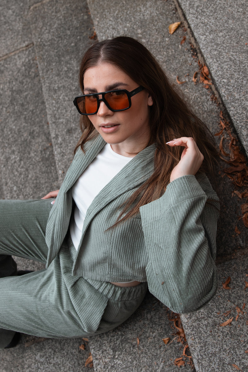 Cordjacke Faded Green