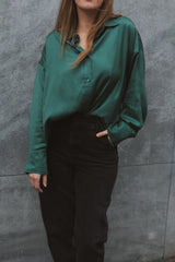 oversized shirt blouse fir green