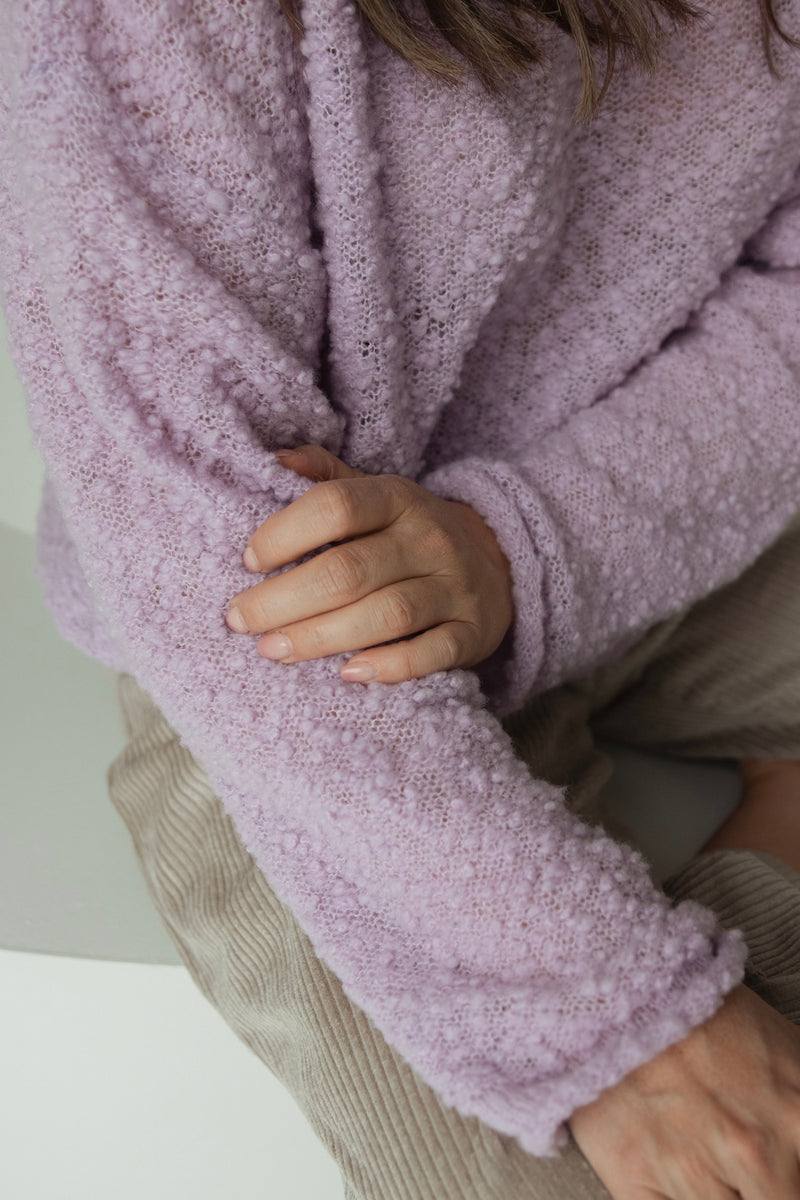 Strickpullover Bubble aus Wollmix Lilac