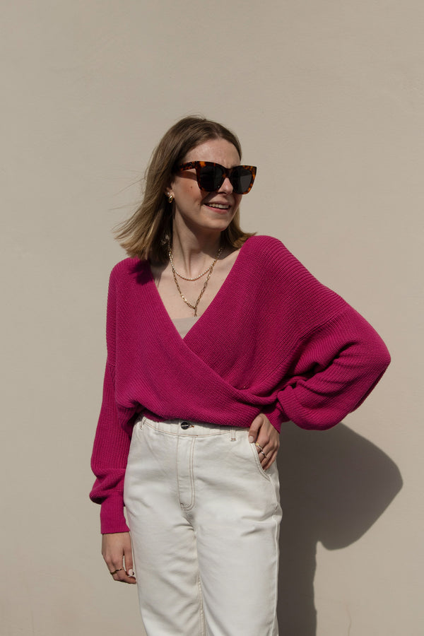 Wrap-Pullover Pink