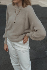 knitted sweater with chevron pattern
