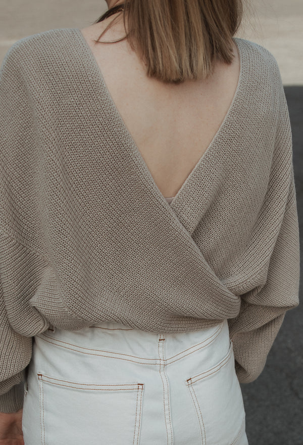 Wrap-Pullover Sand