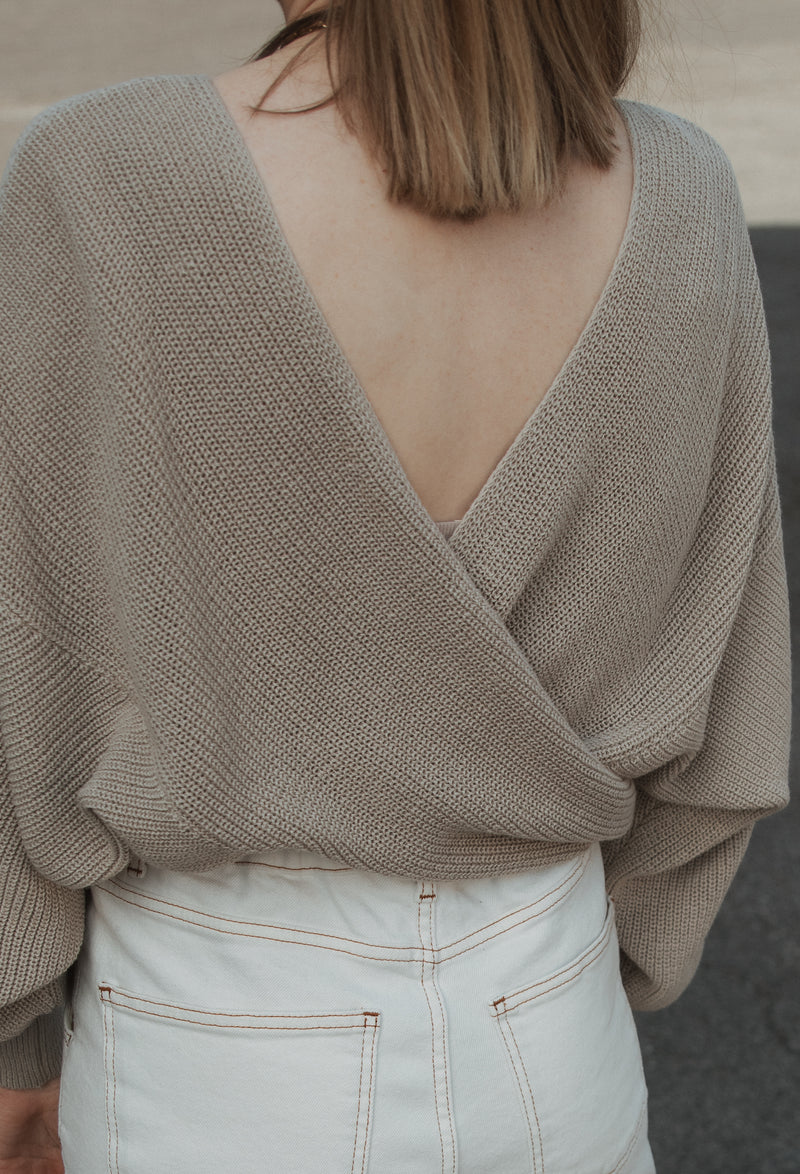 knitted sweater with chevron pattern