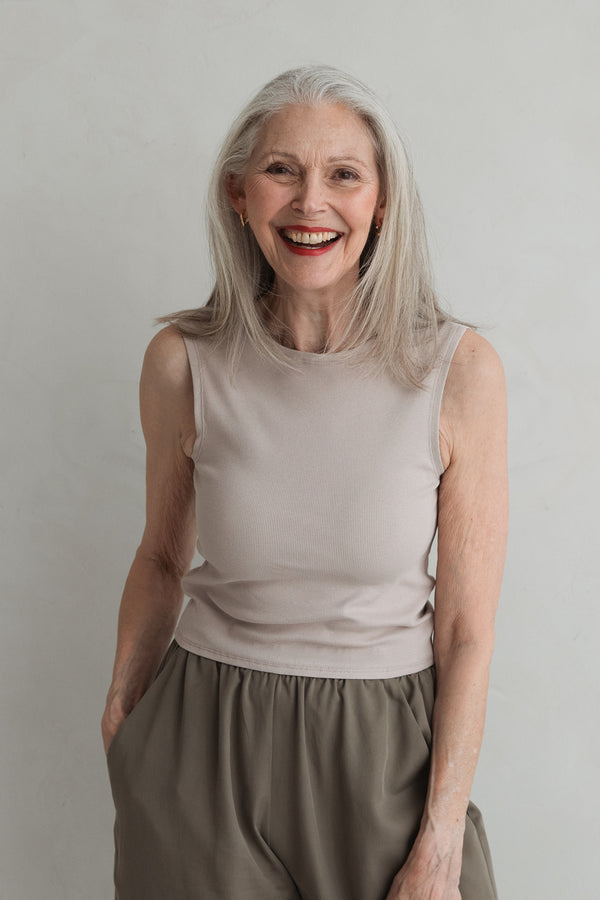 Wrap Top in Rib Jersey White