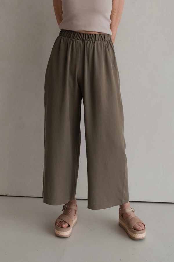 Culotte aus Lyocell Khaki