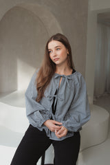 blouse with a check pattern