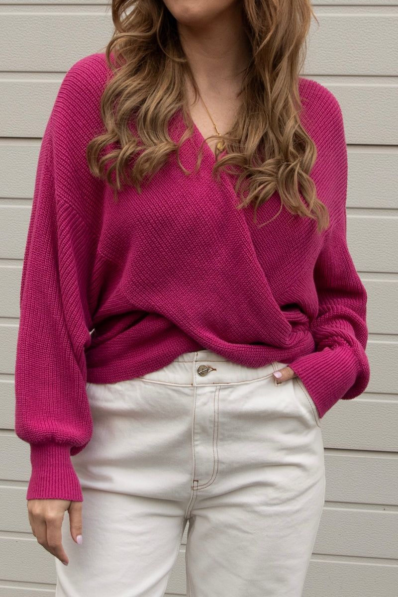 knitted sweater with chevron pattern