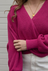 knitted sweater with chevron pattern