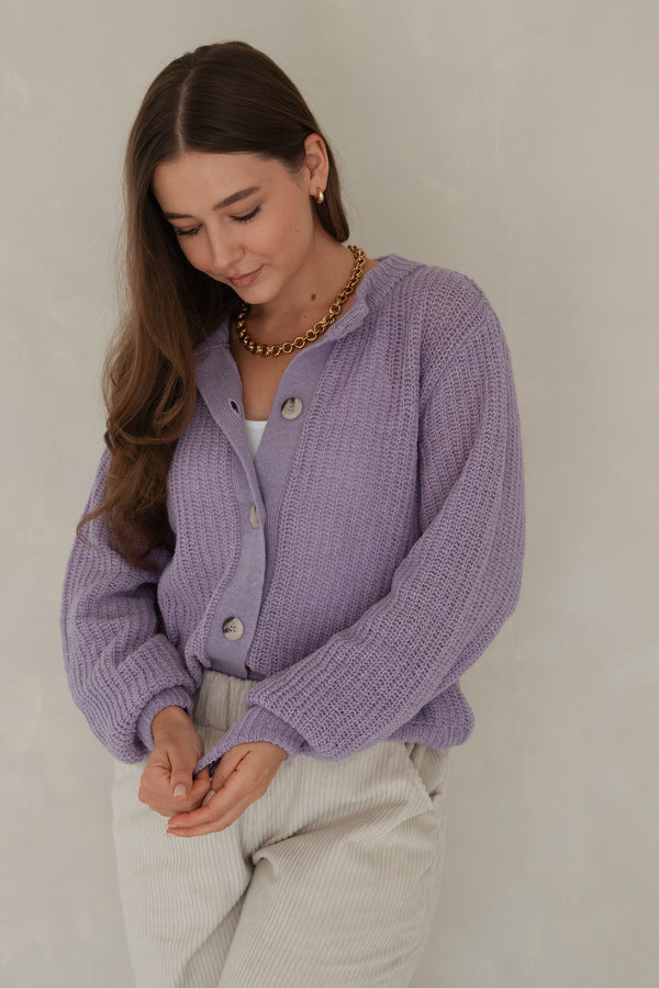 Lavender wool cardigan