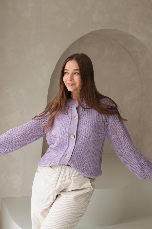Lavender wool cardigan